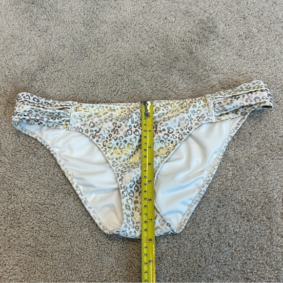VICTORIA'S Secret white gold metallic leopard print hipster bikini bottoms Sz M - Picture 6 of 9